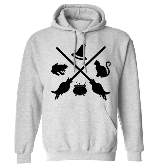 Witch symbol adults unisex grey hoodie 2XL