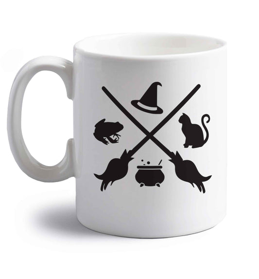 Witch symbol right handed white ceramic mug 