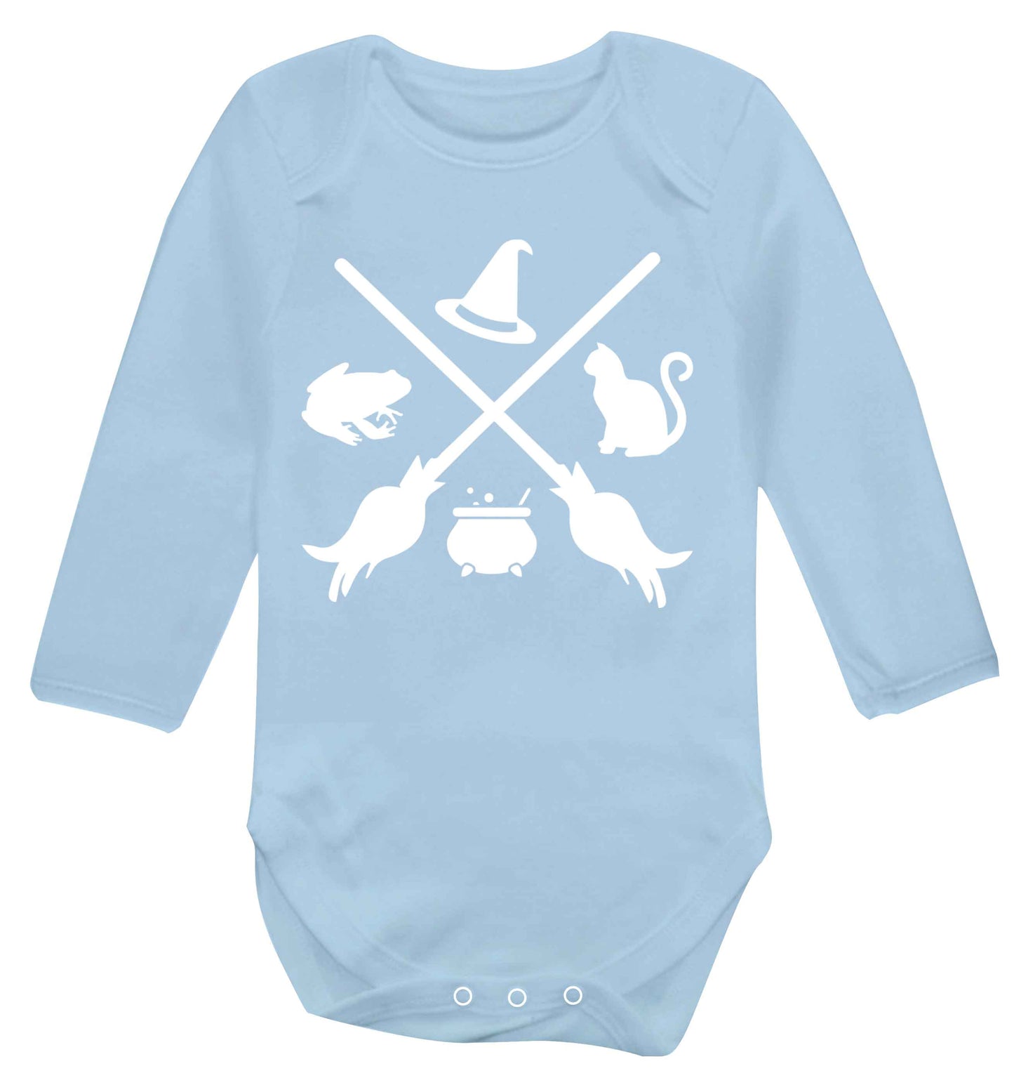 Witch symbol Baby Vest long sleeved pale blue 6-12 months