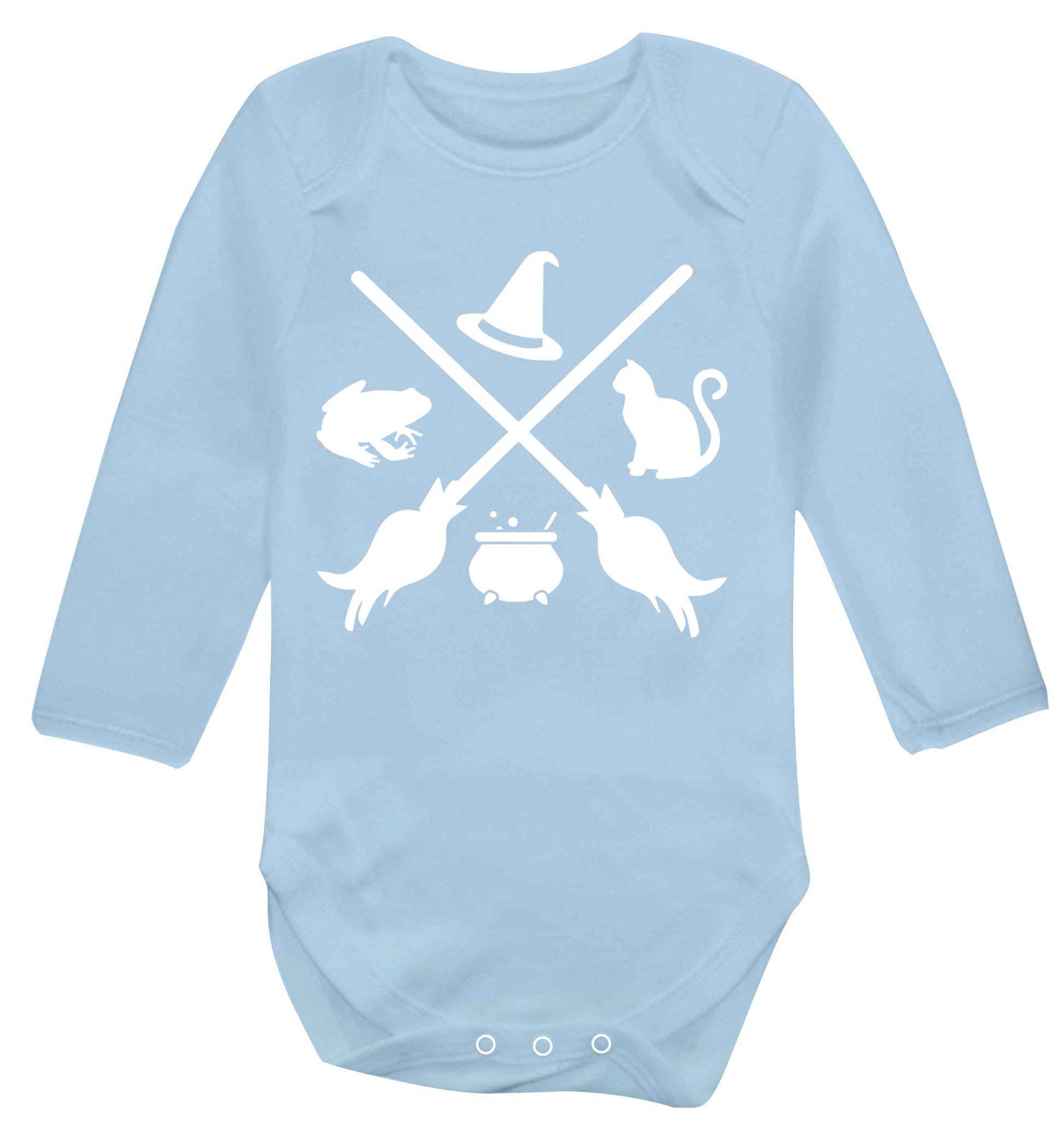 Witch symbol Baby Vest long sleeved pale blue 6-12 months