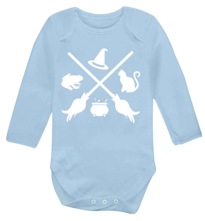 Witch symbol Baby Vest long sleeved pale blue 6-12 months