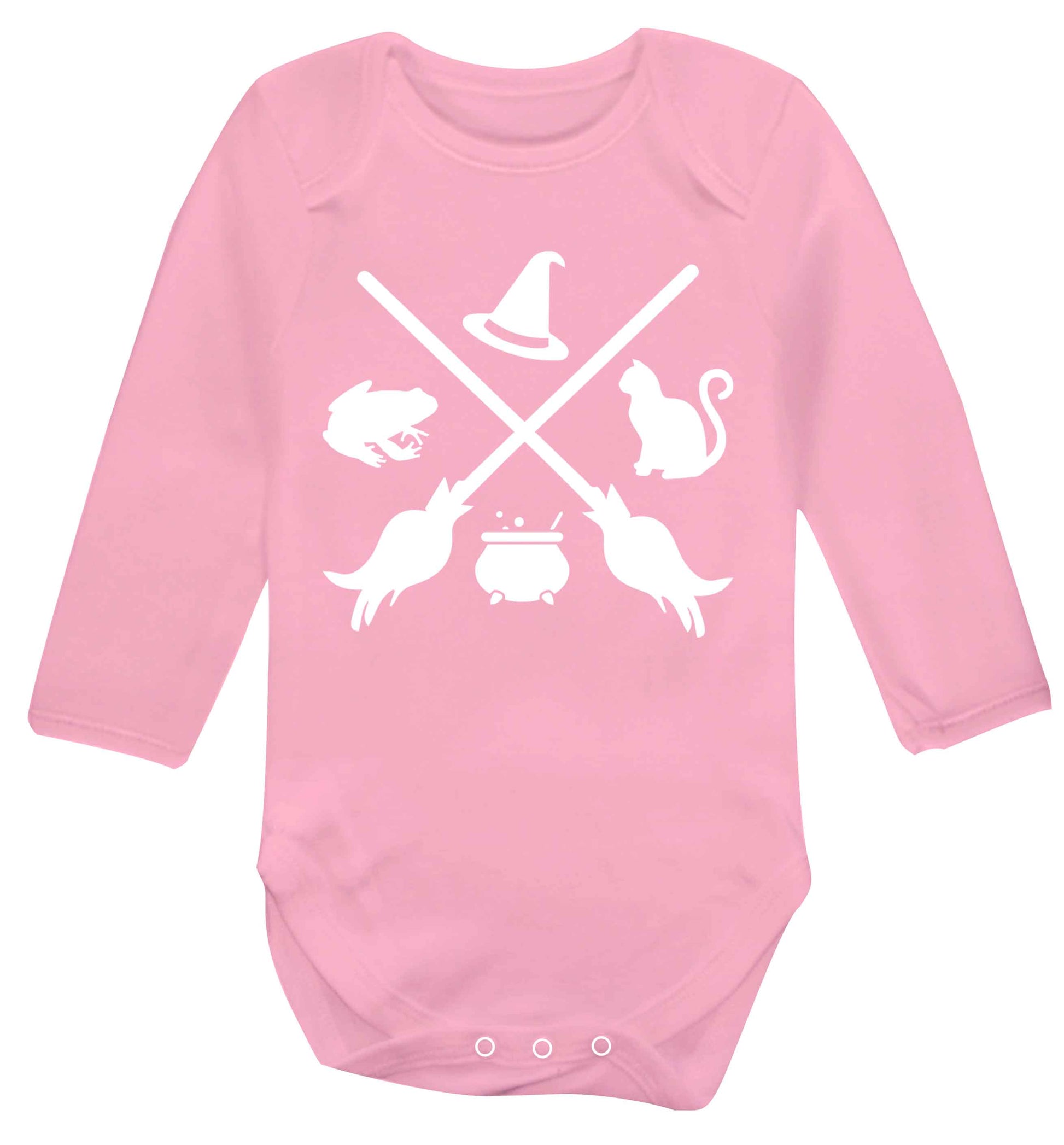Witch symbol Baby Vest long sleeved pale pink 6-12 months