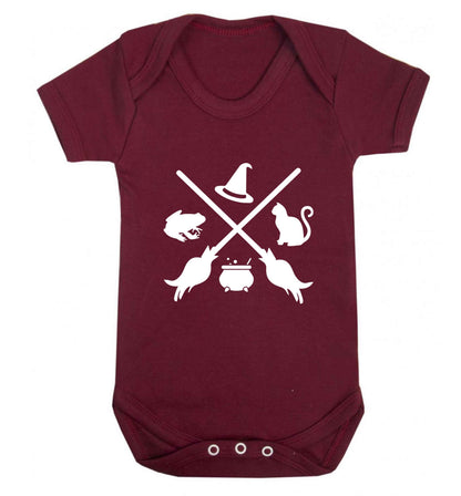 Witch symbol baby vest maroon 18-24 months