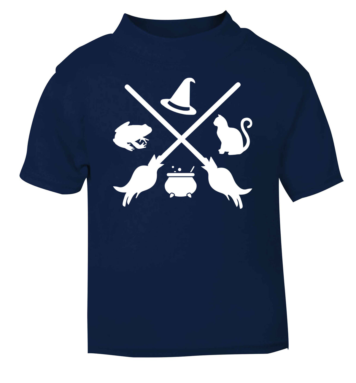 Witch symbol navy baby toddler Tshirt 2 Years