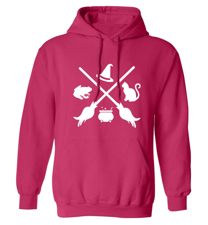 Witch symbol adults unisex pink hoodie 2XL