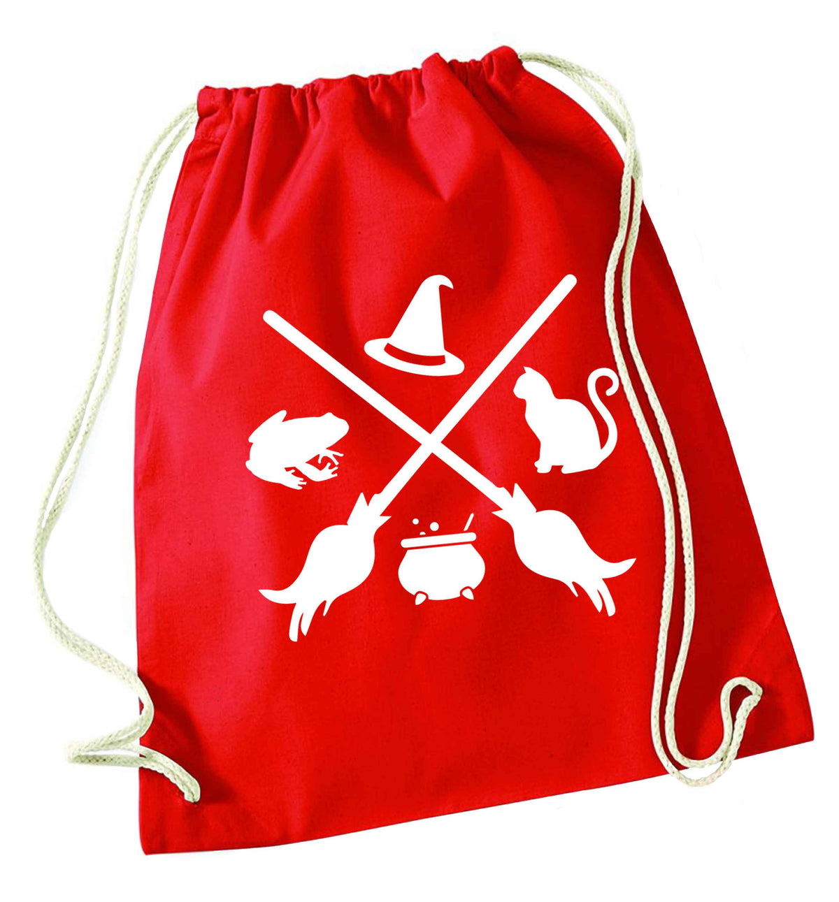 Witch symbol red drawstring bag 
