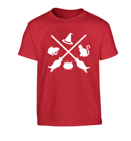 Witch symbol Children's red Tshirt 12-13 Years