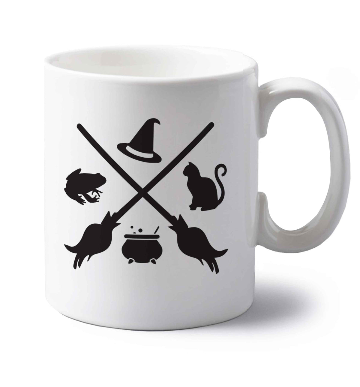 Witch symbol left handed white ceramic mug 