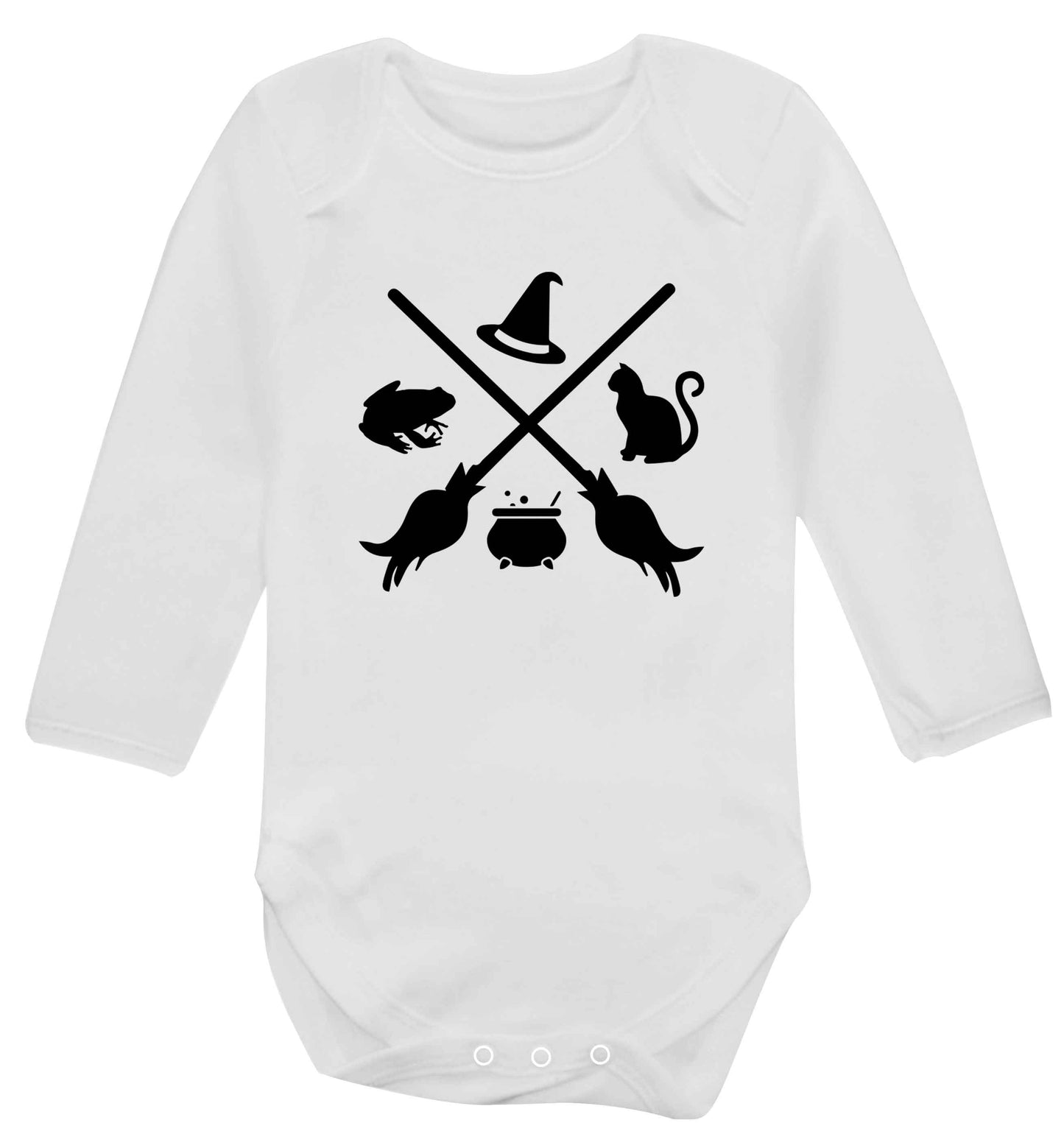 Witch symbol baby vest long sleeved white 6-12 months