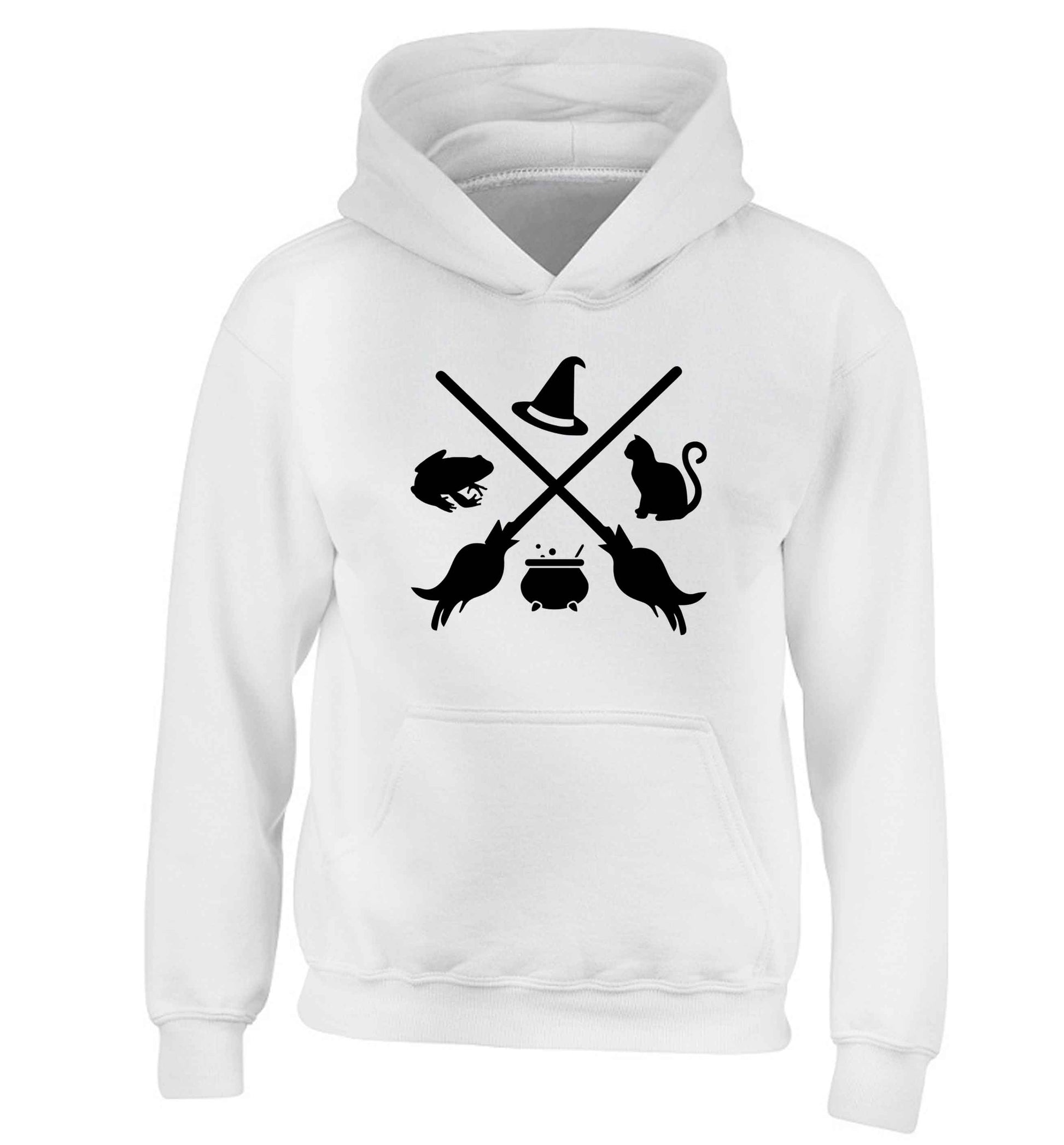 Witch symbol children's white hoodie 12-13 Years