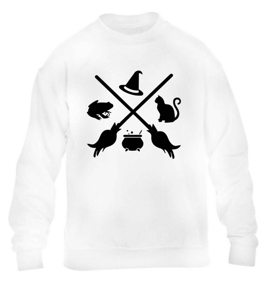 Witch symbol children's white sweater 12-13 Years