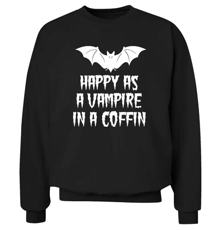Happy as a vampire in a coffin Adult's unisex black Sweater 2XL
