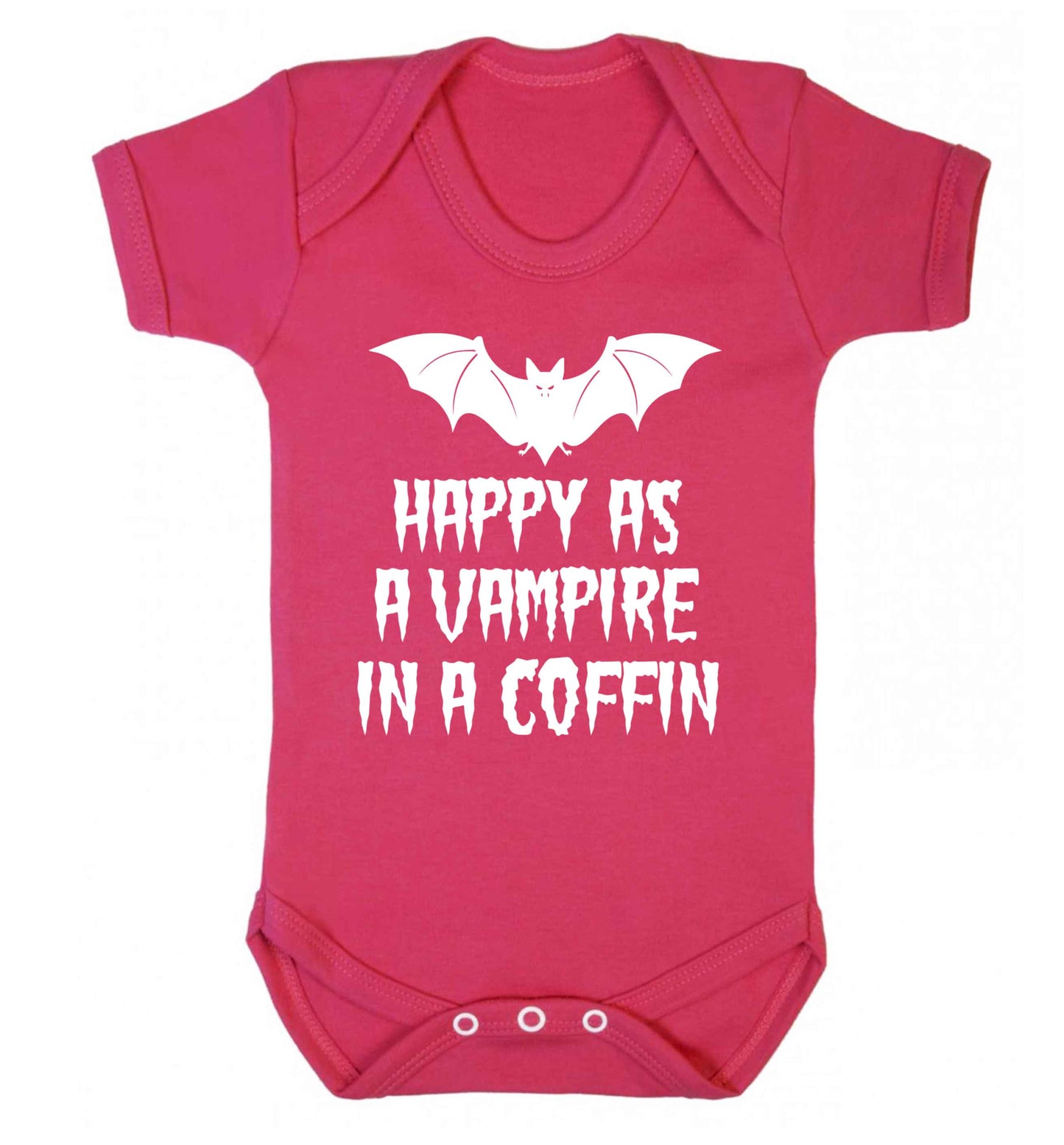 Happy as a vampire in a coffin Baby Vest dark pink 18-24 months
