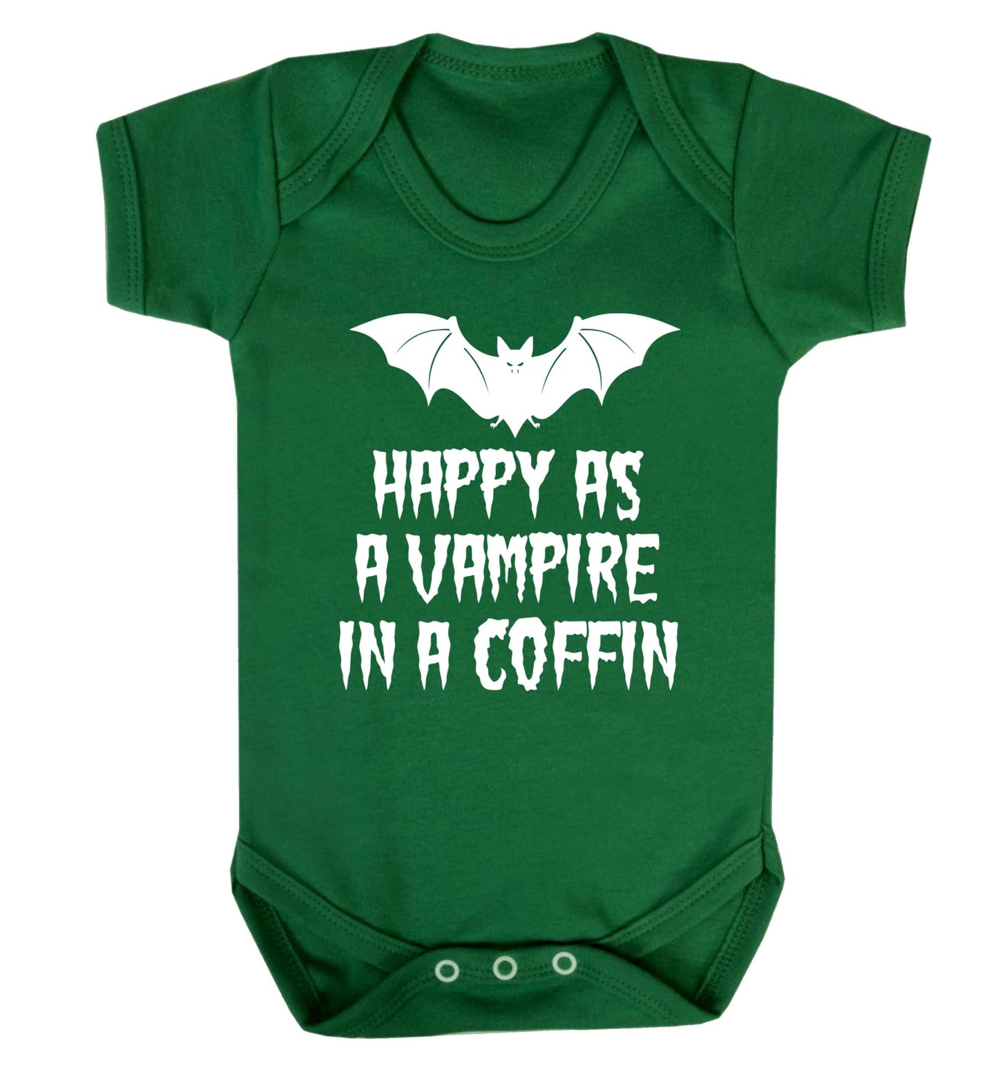 Happy as a vampire in a coffin Baby Vest green 18-24 months