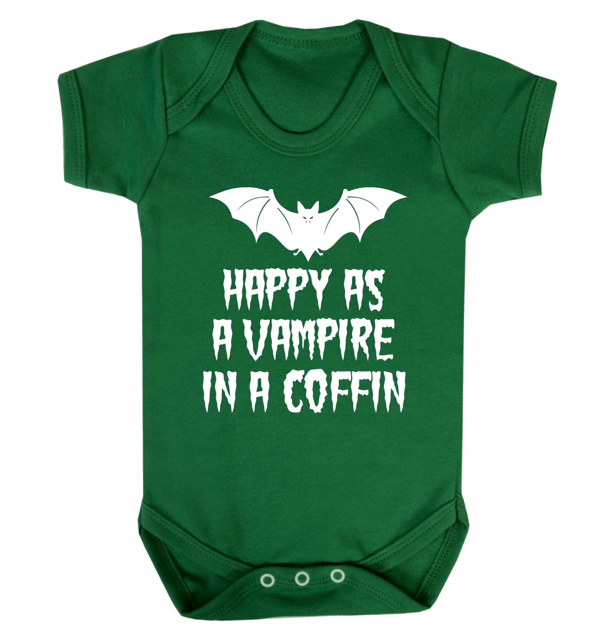Happy as a vampire in a coffin Baby Vest green 18-24 months