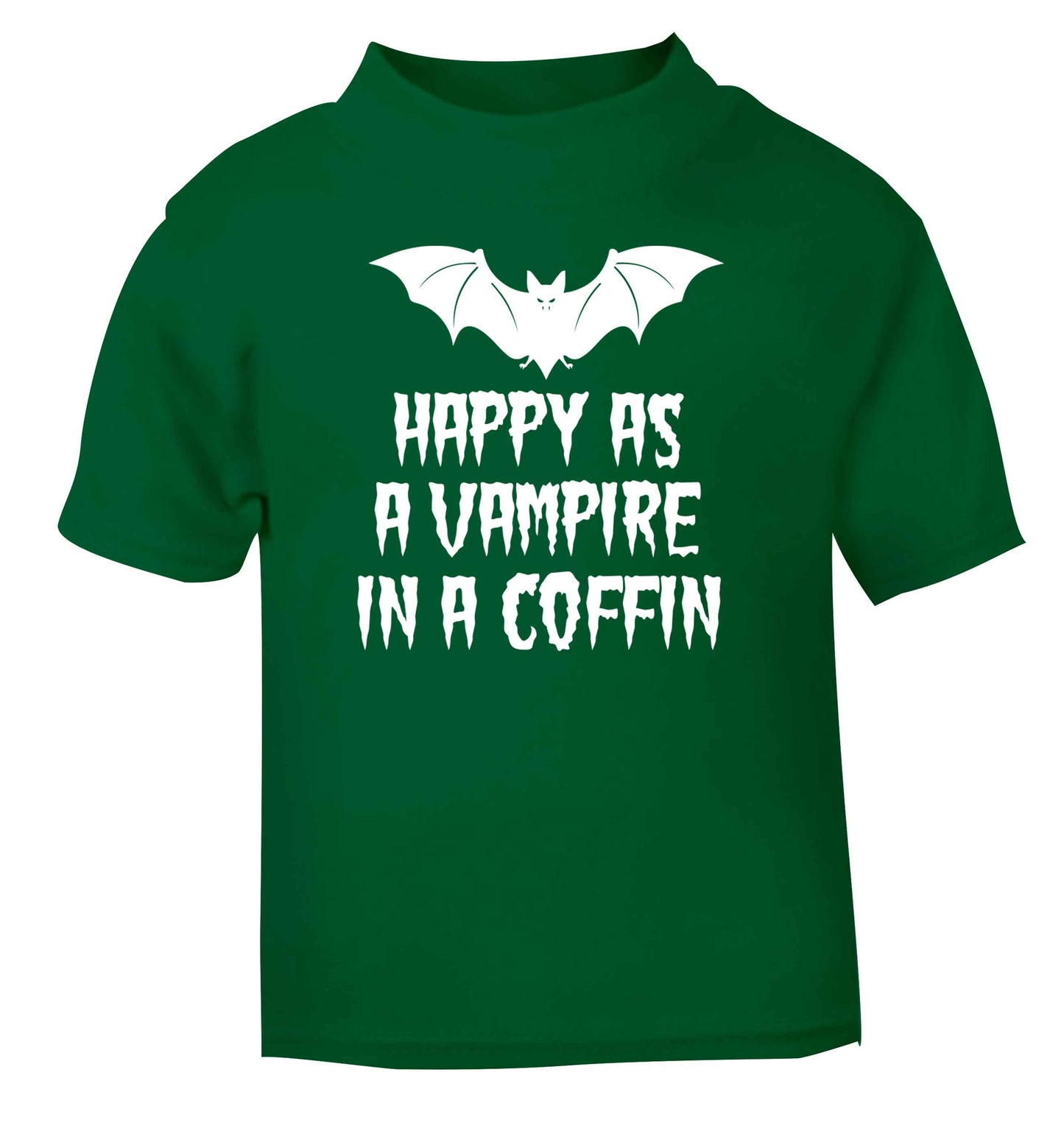 Happy as a vampire in a coffin green Baby Toddler Tshirt 2 Years