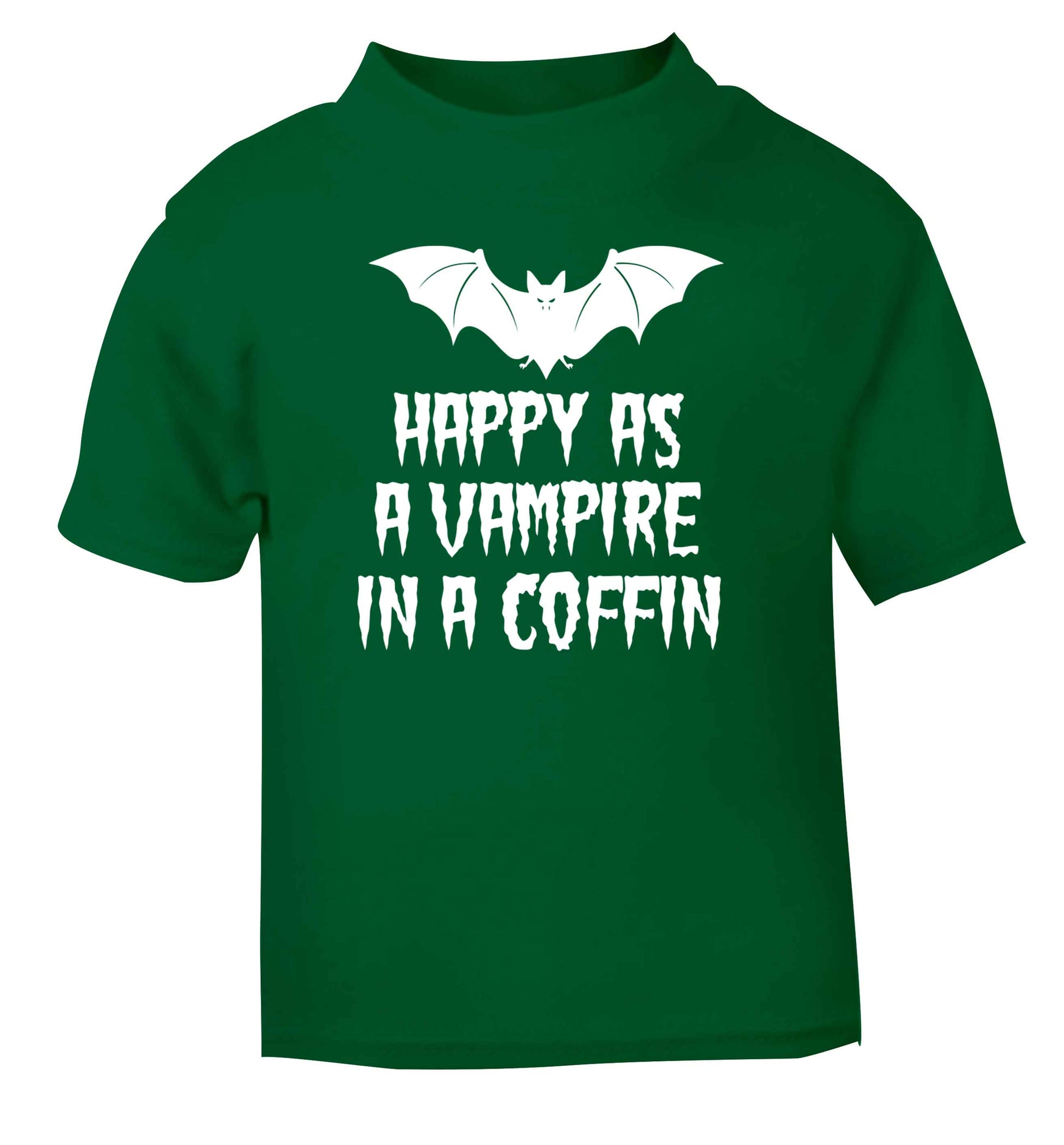 Happy as a vampire in a coffin green Baby Toddler Tshirt 2 Years