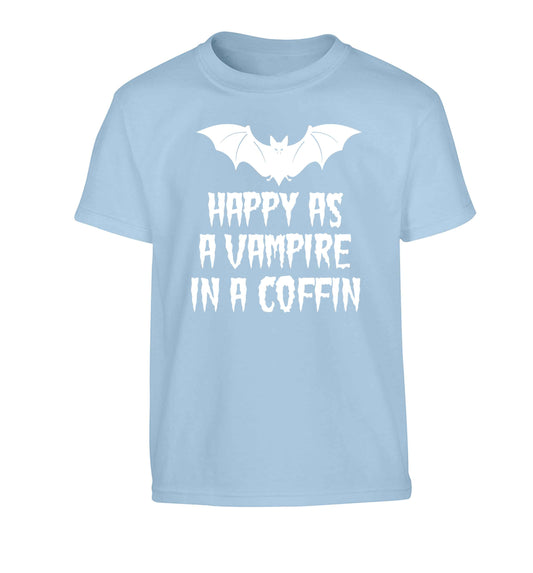Happy as a vampire in a coffin Children's light blue Tshirt 12-13 Years