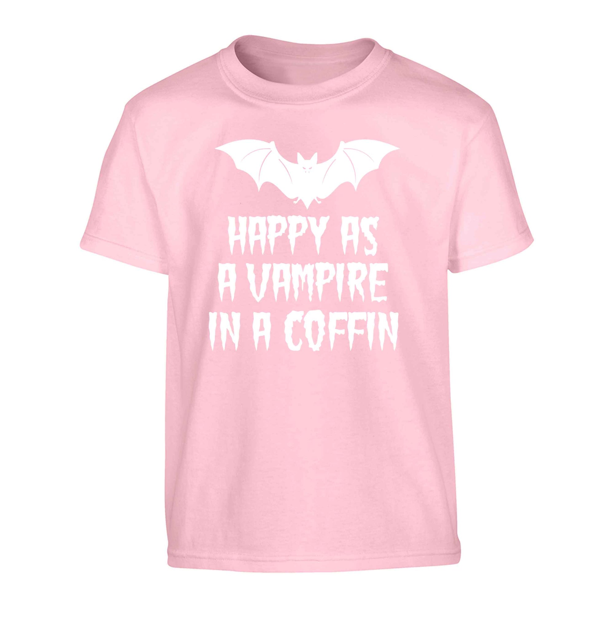 Happy as a vampire in a coffin Children's light pink Tshirt 12-13 Years