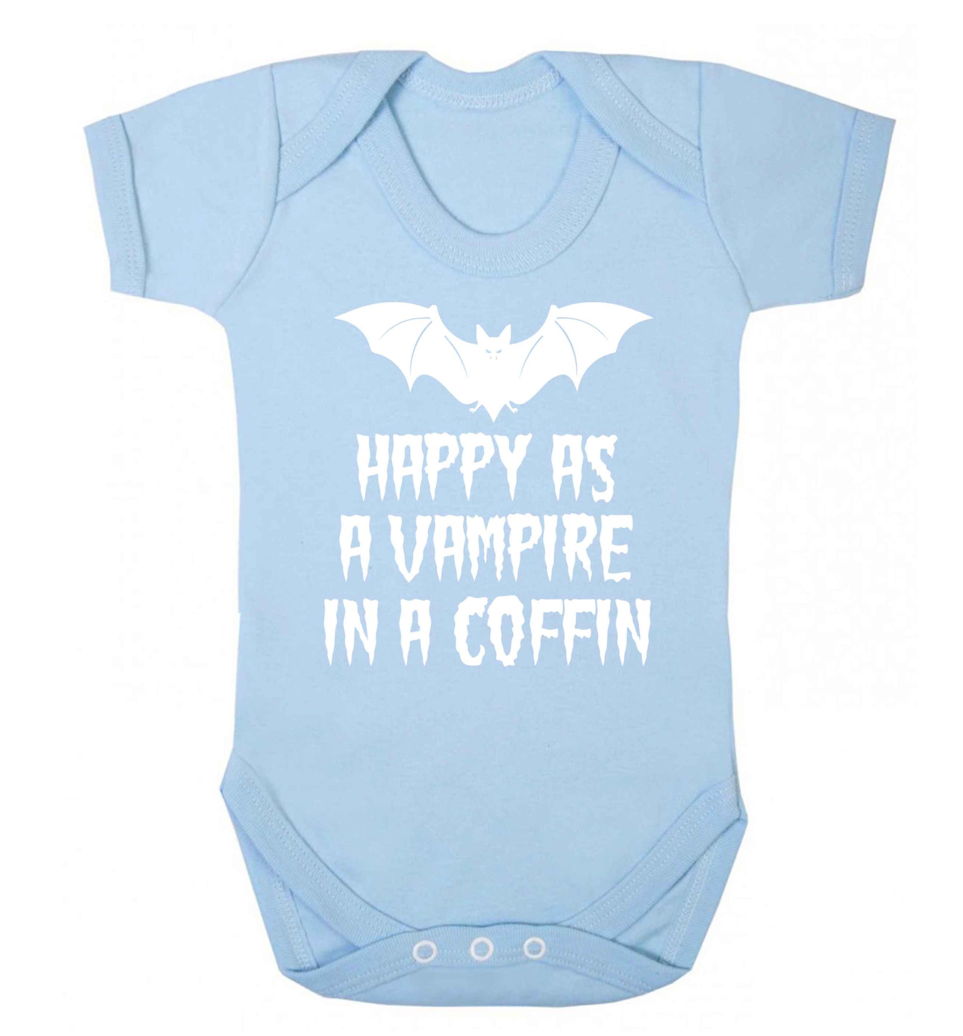 Happy as a vampire in a coffin Baby Vest pale blue 18-24 months