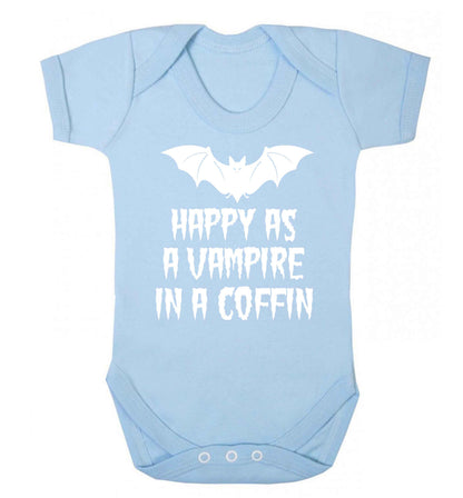 Happy as a vampire in a coffin Baby Vest pale blue 18-24 months