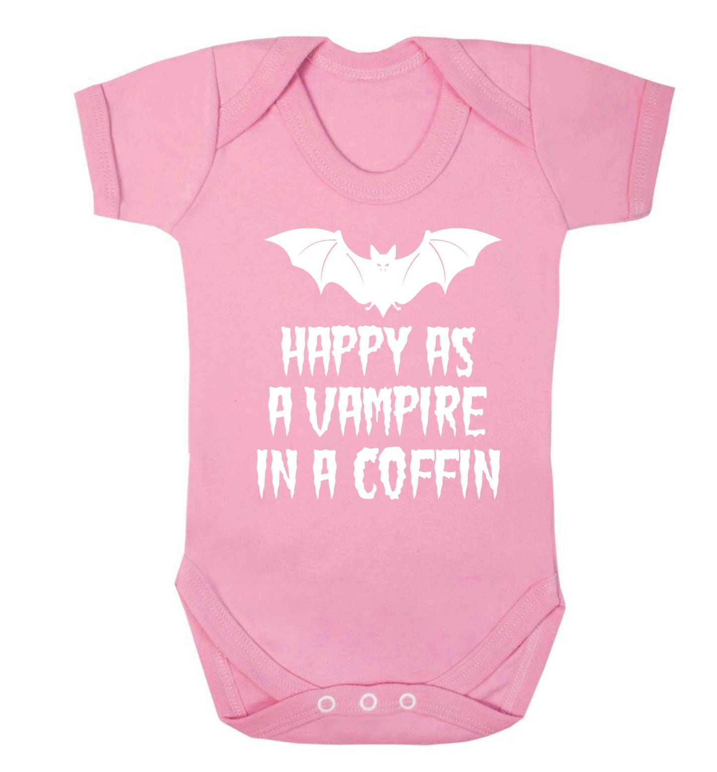 Happy as a vampire in a coffin Baby Vest pale pink 18-24 months