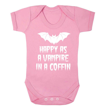 Happy as a vampire in a coffin Baby Vest pale pink 18-24 months
