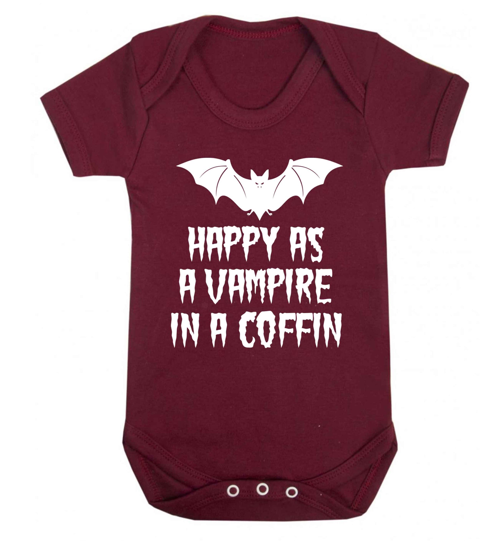 Happy as a vampire in a coffin Baby Vest maroon 18-24 months