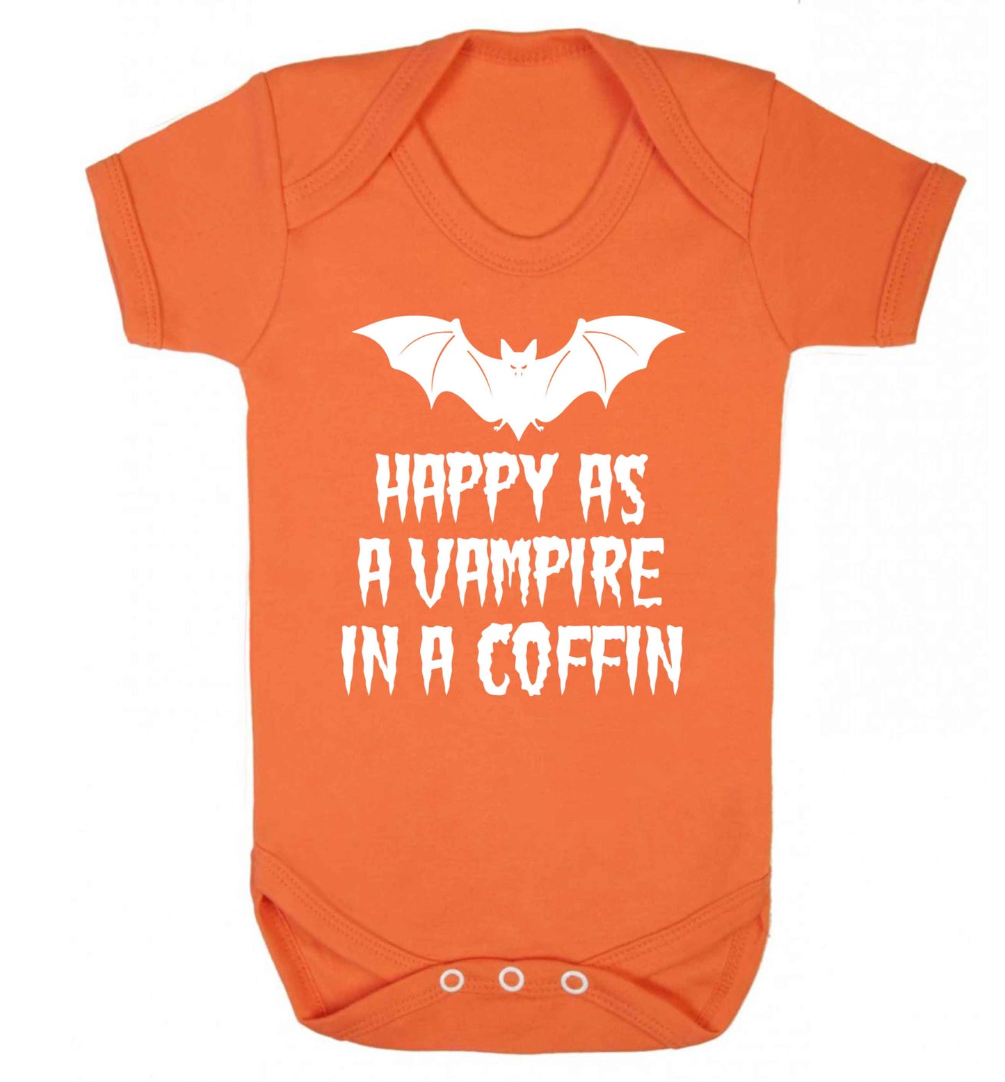 Happy as a vampire in a coffin Baby Vest orange 18-24 months