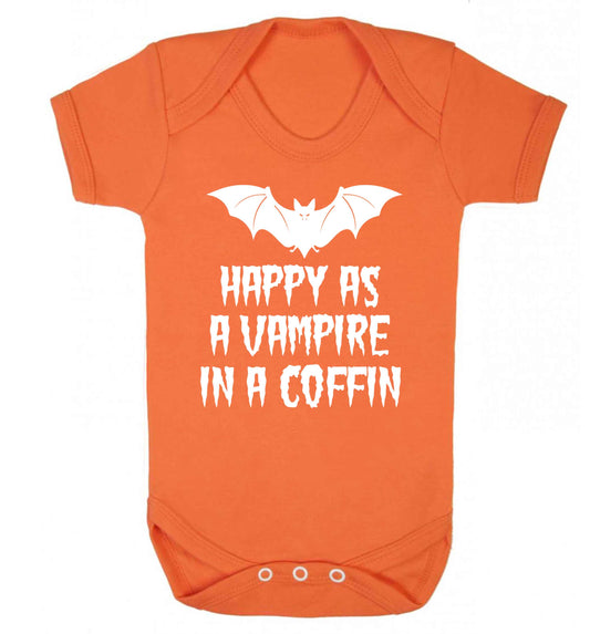 Happy as a vampire in a coffin Baby Vest orange 18-24 months