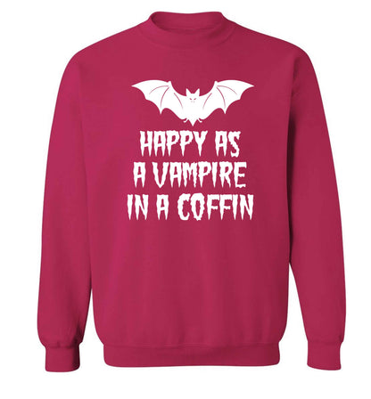 Happy as a vampire in a coffin Adult's unisex pink Sweater 2XL