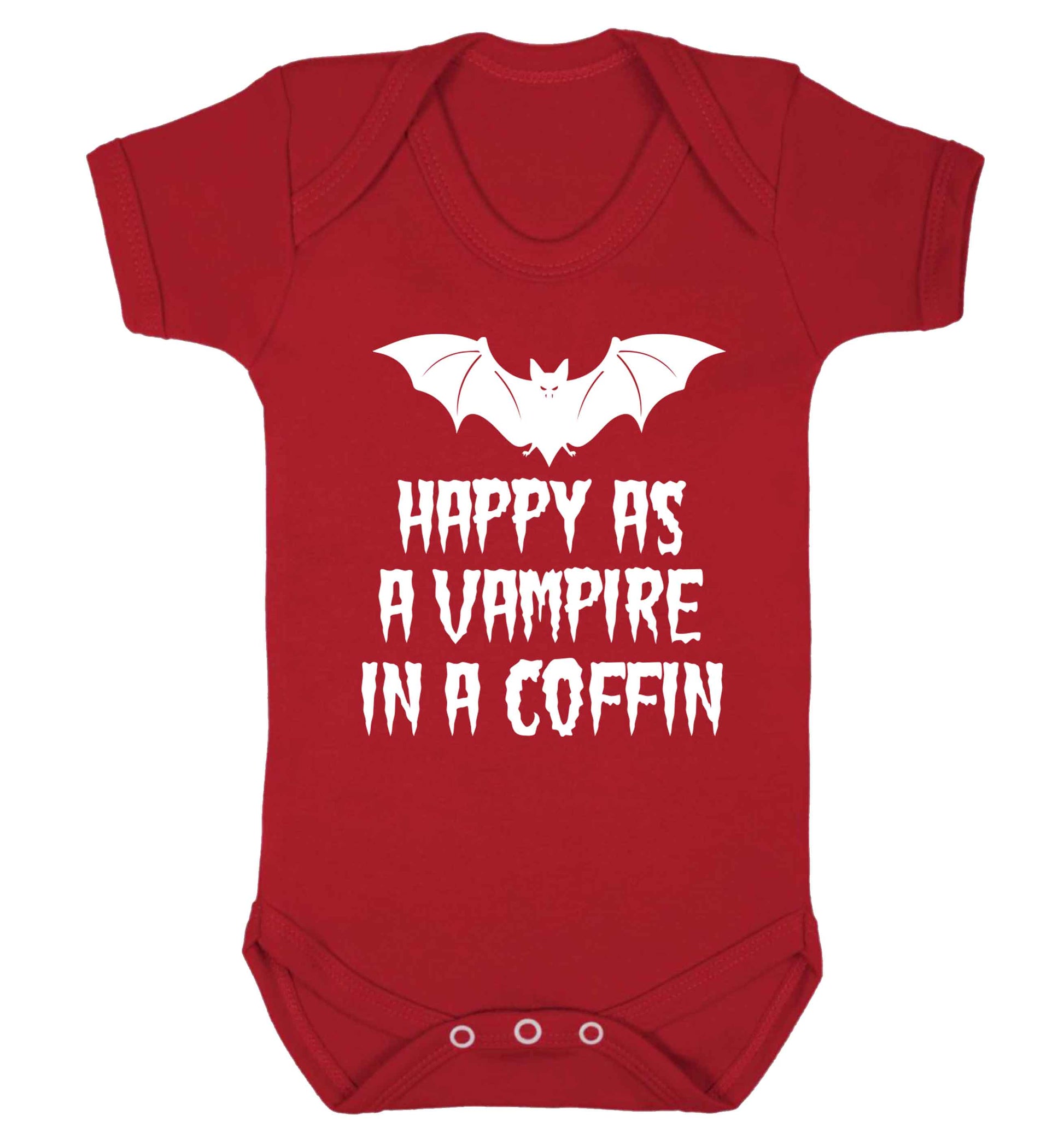 Happy as a vampire in a coffin Baby Vest red 18-24 months