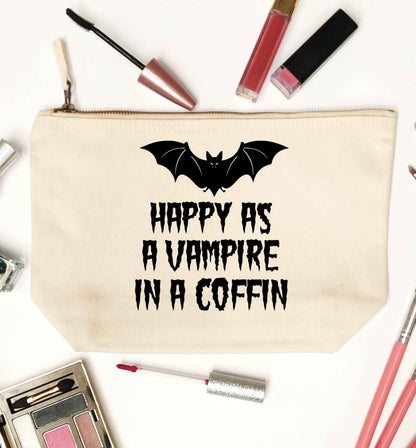 Happy as a vampire in a coffin natural makeup bag