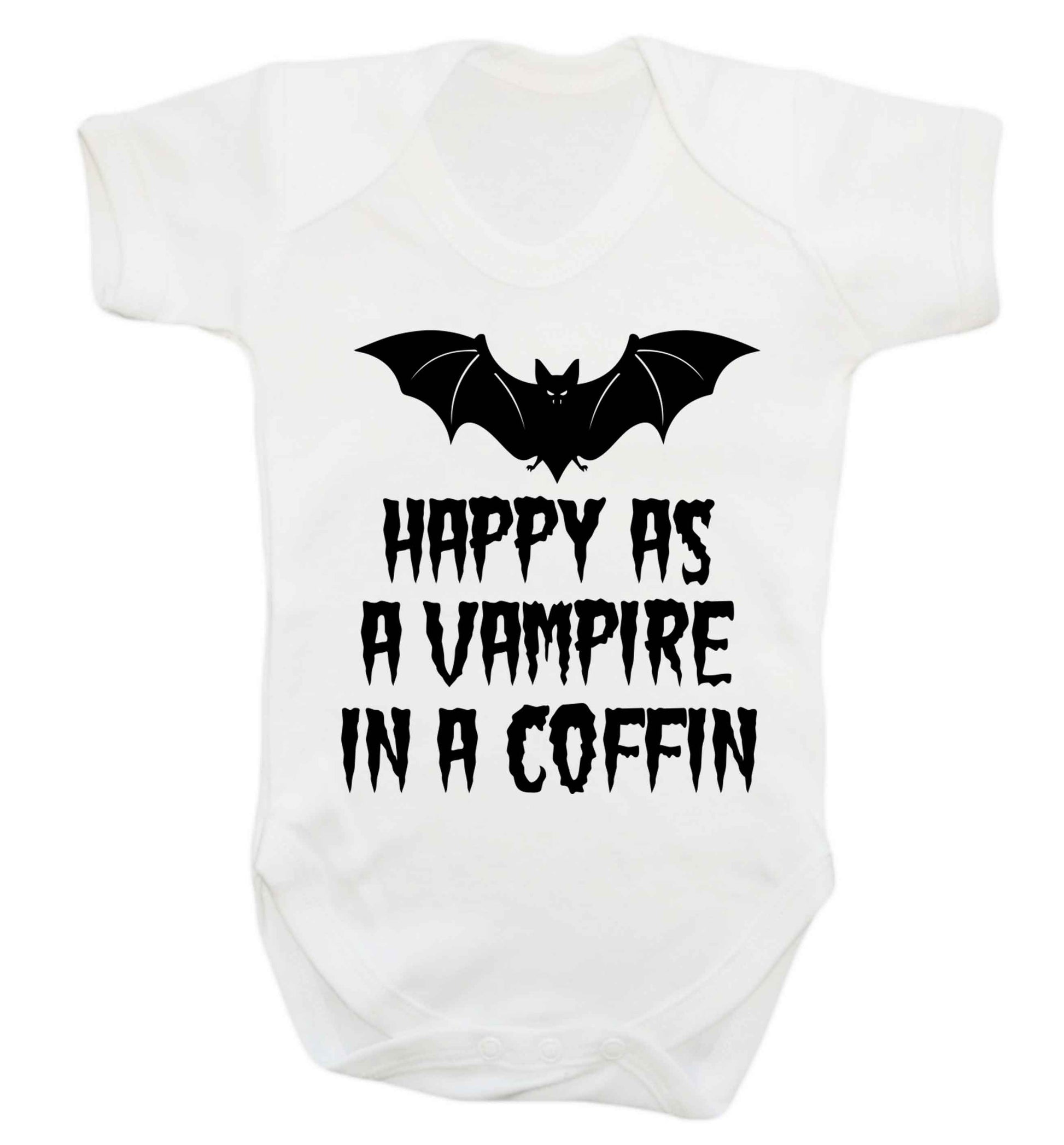 Happy as a vampire in a coffin Baby Vest white 18-24 months
