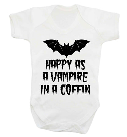 Happy as a vampire in a coffin Baby Vest white 18-24 months