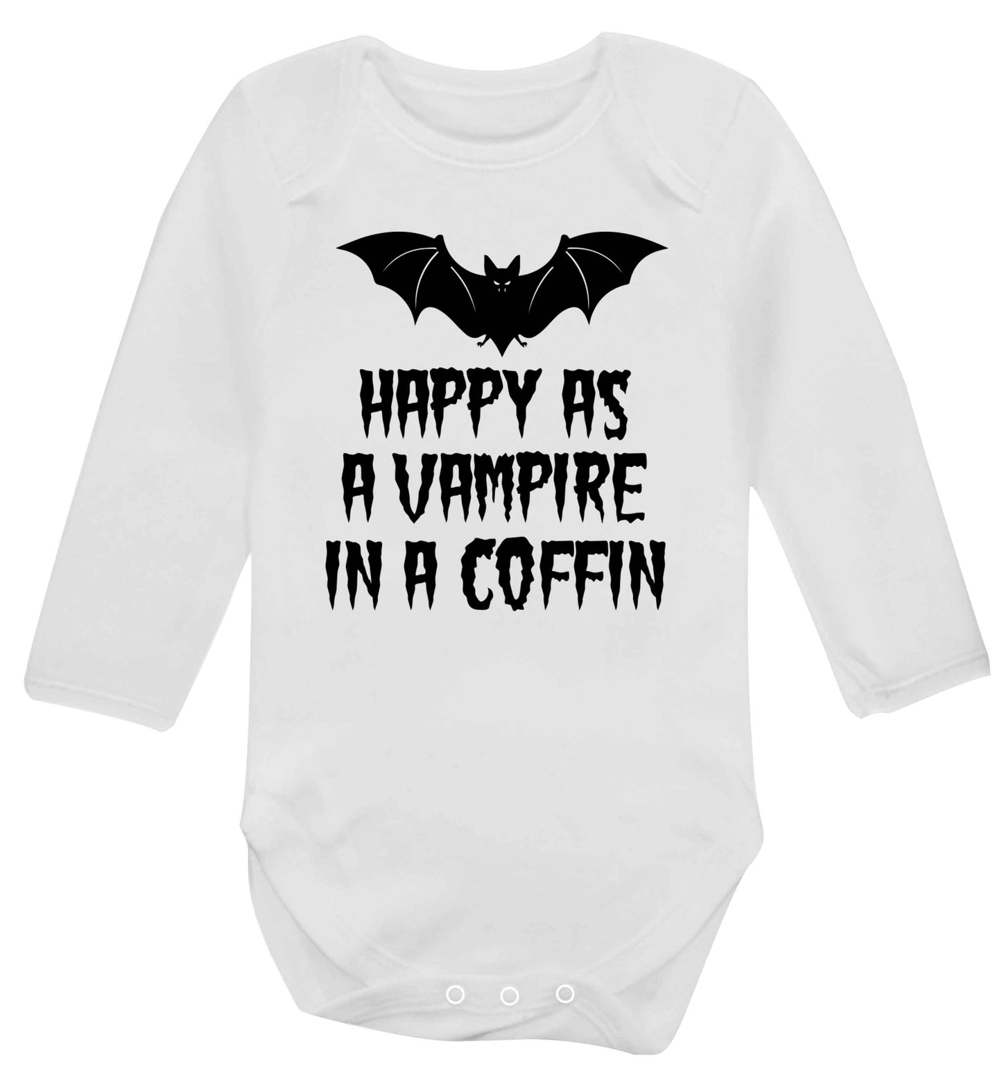 Happy as a vampire in a coffin Baby Vest long sleeved white 6-12 months