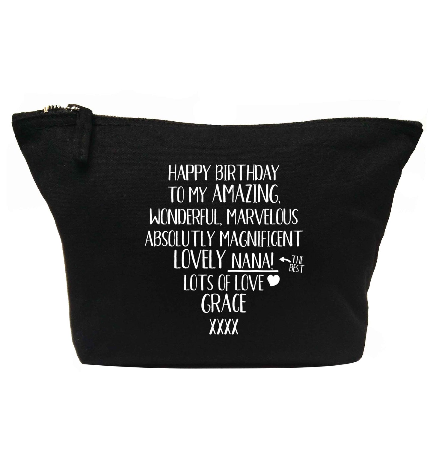 Personalised happy birthday to my amazing, wonderful, lovely nana | makeup / wash bag
