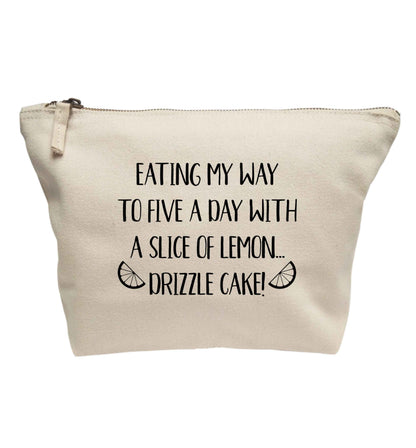 Eating my way to five a day with a slice of lemon drizzle cake day | makeup / wash bag