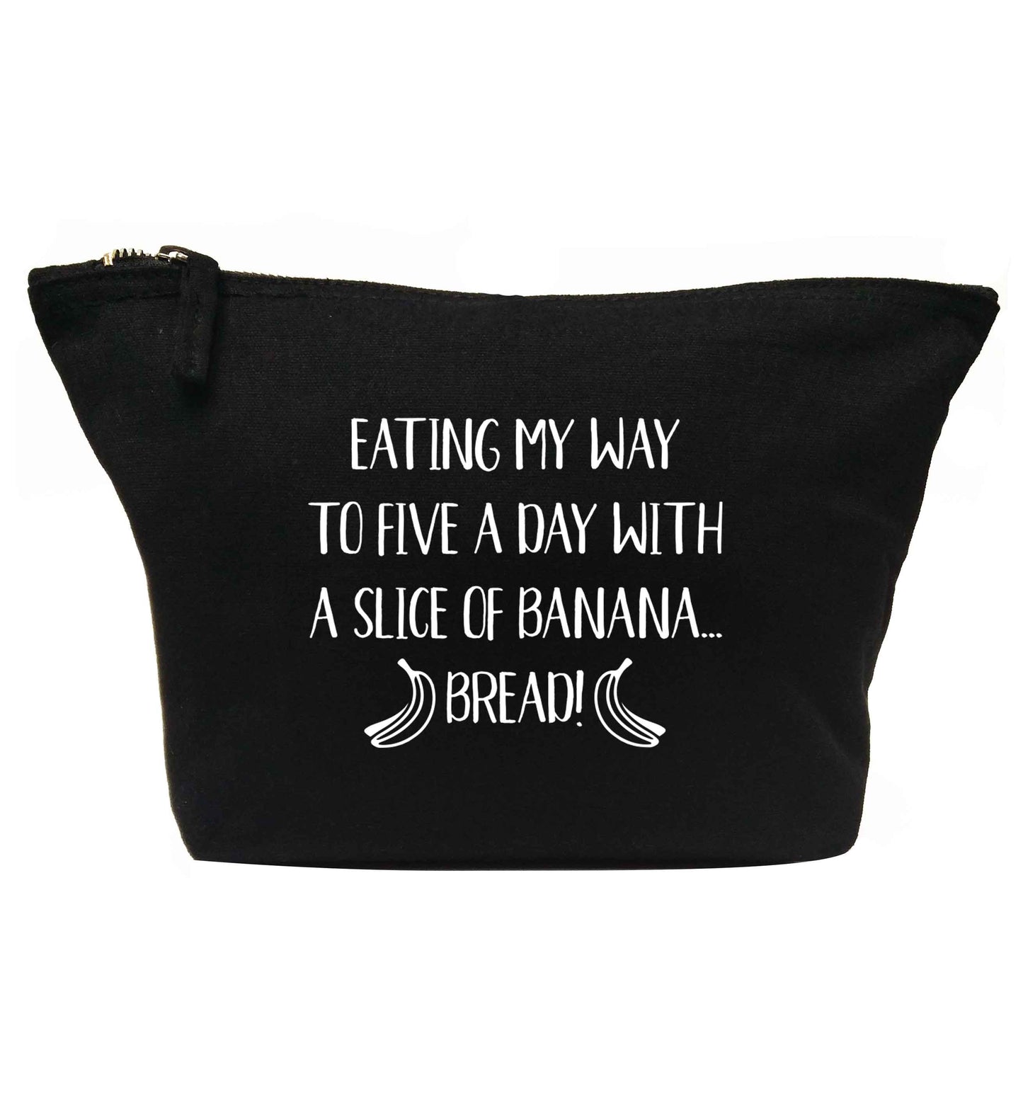 Eating my way to five a day with a slice of banana bread | makeup / wash bag
