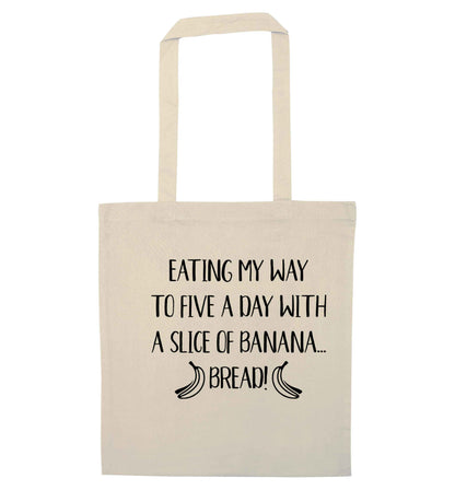 Eating my way to five a day with a slice of banana bread natural tote bag