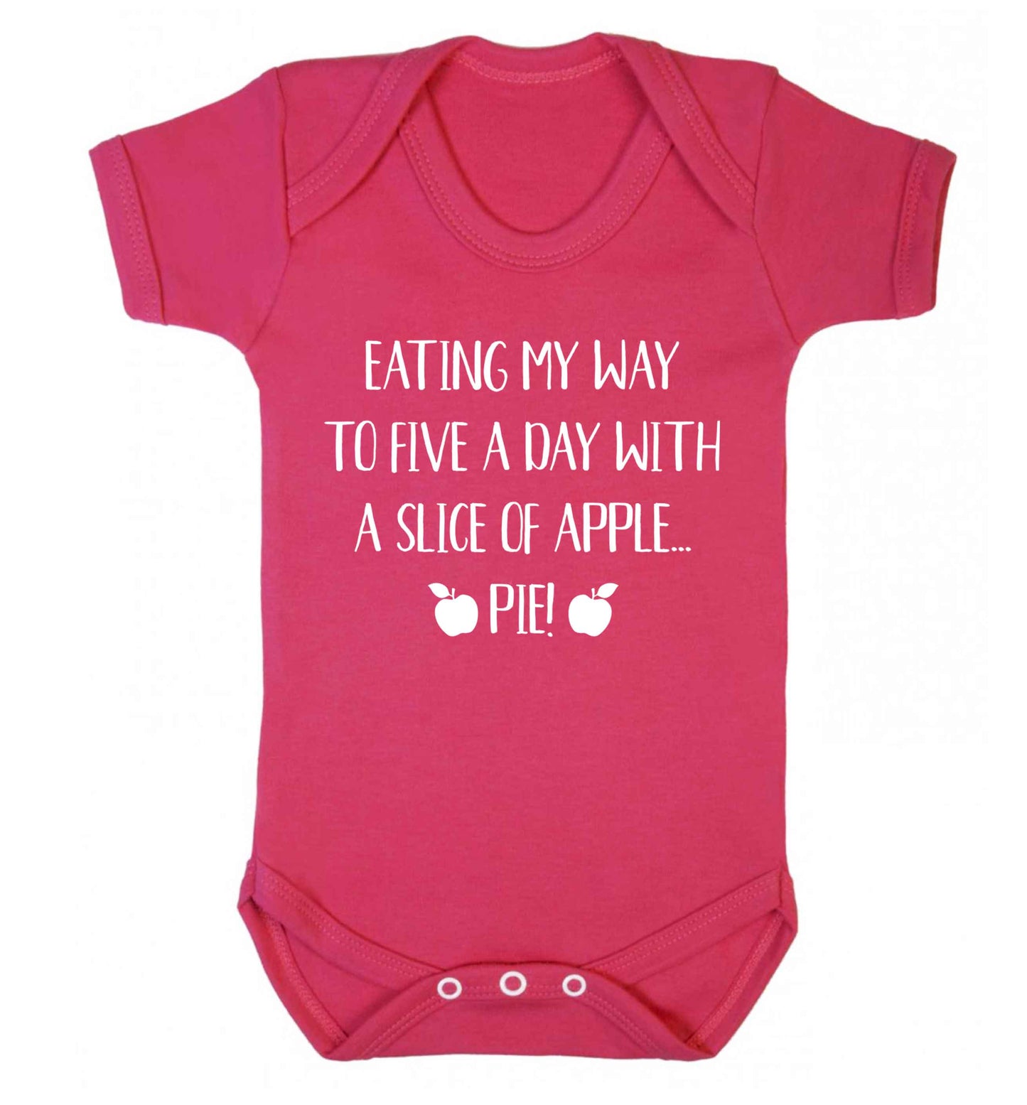 Eating my way to five a day with a slice of apple pie Baby Vest dark pink 18-24 months