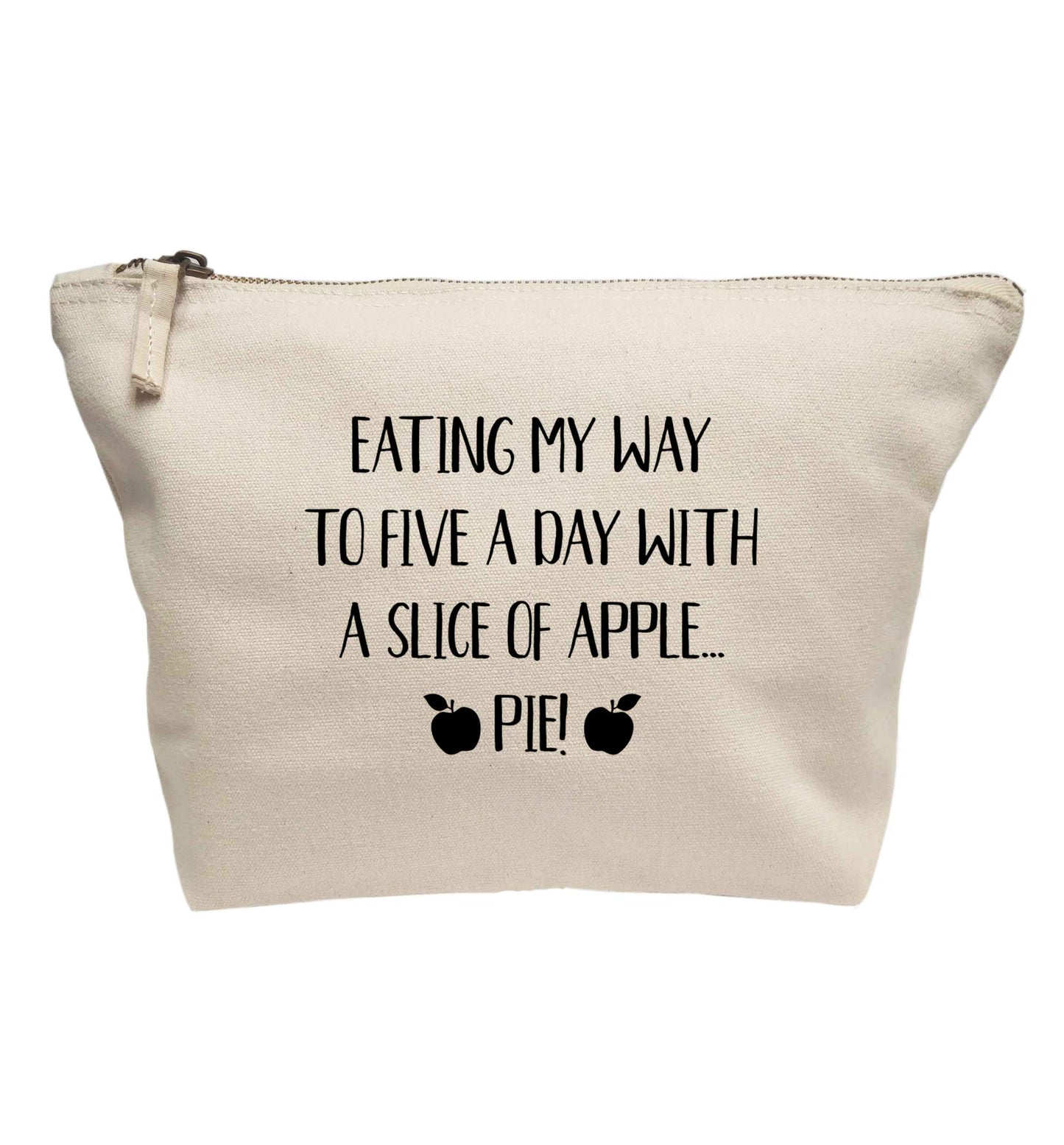 Eating my way to five a day with a slice of apple pie | makeup / wash bag