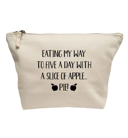 Eating my way to five a day with a slice of apple pie | makeup / wash bag