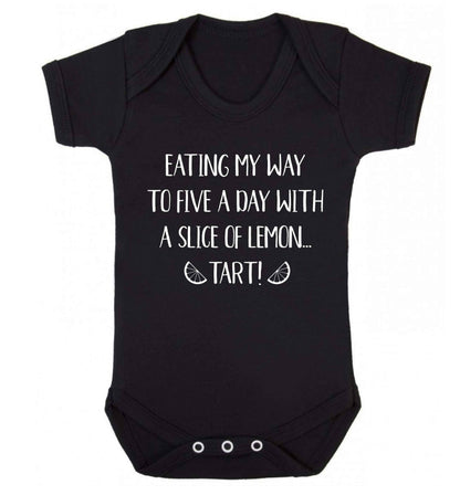 Eating my way to five a day with a slice of lemon tart Baby Vest black 18-24 months