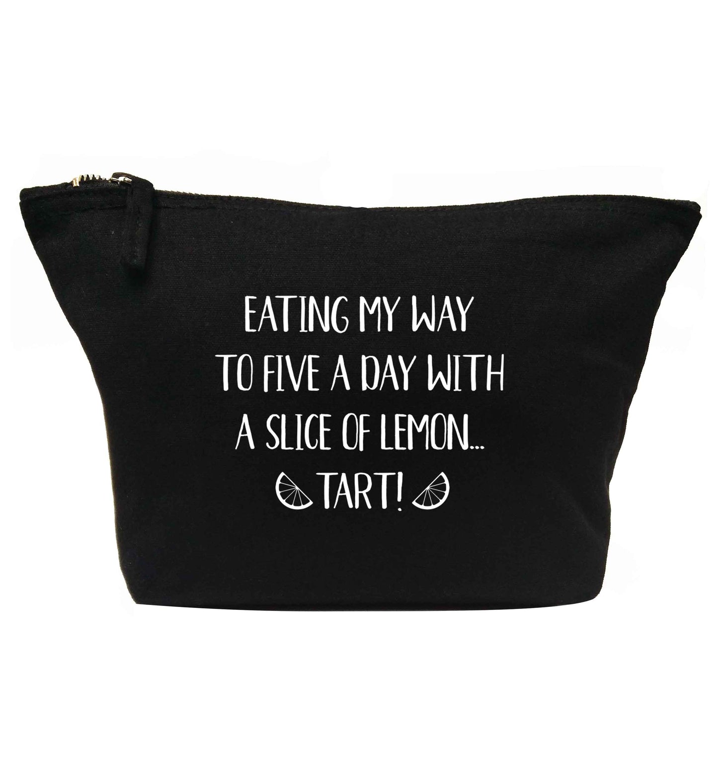 Eating my way to five a day with a slice of lemon tart | makeup / wash bag