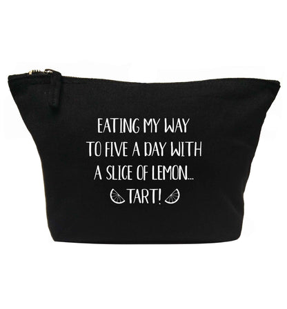 Eating my way to five a day with a slice of lemon tart | makeup / wash bag
