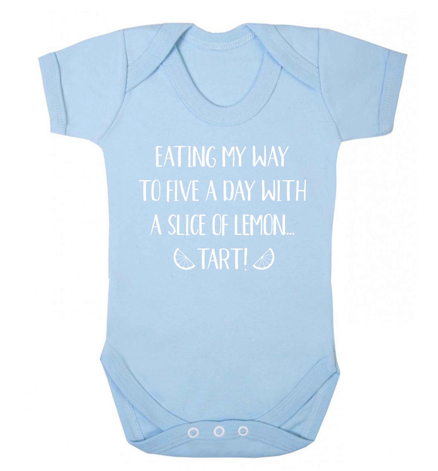 Eating my way to five a day with a slice of lemon tart Baby Vest pale blue 18-24 months