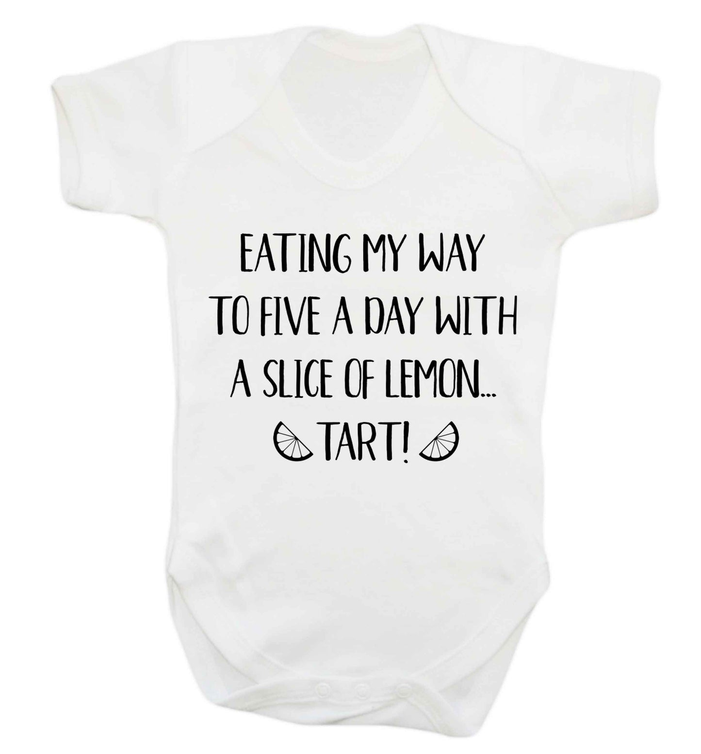 Eating my way to five a day with a slice of lemon tart Baby Vest white 18-24 months
