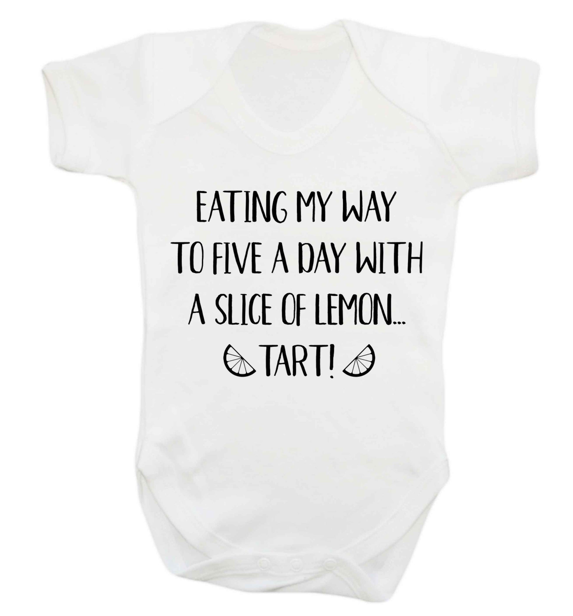 Eating my way to five a day with a slice of lemon tart Baby Vest white 18-24 months