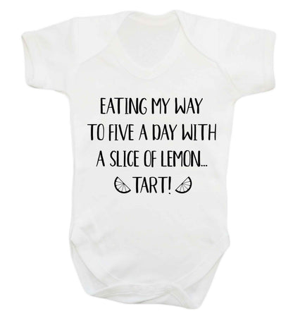 Eating my way to five a day with a slice of lemon tart Baby Vest white 18-24 months